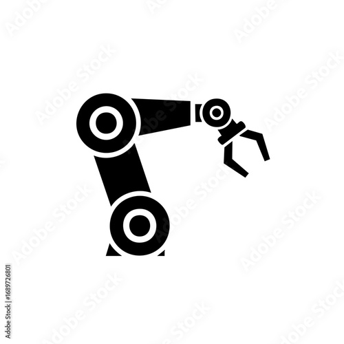 Sleek industrial robot arm poised for precision tasks in modern manufacturing automation.