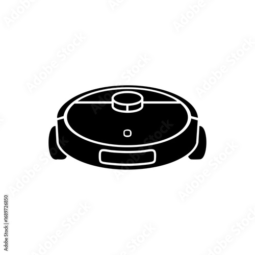 Sleek robotic vacuum cleaner icon for modern home automation and smart cleaning solutions