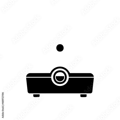 Modern projector casting bright light beam for presentations and entertainment displays