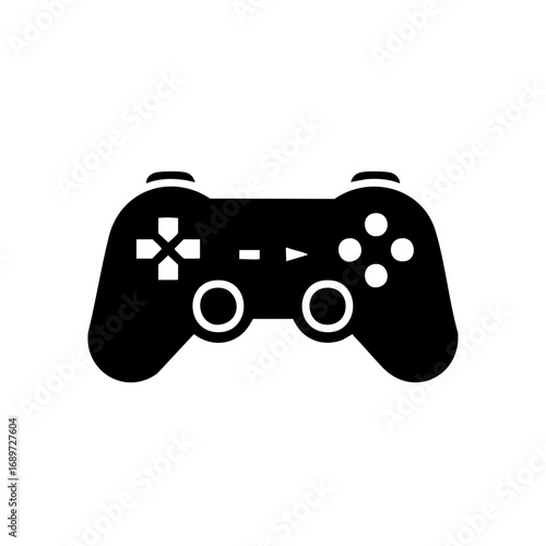 Iconic black video game controller for immersive digital entertainment and gaming experiences