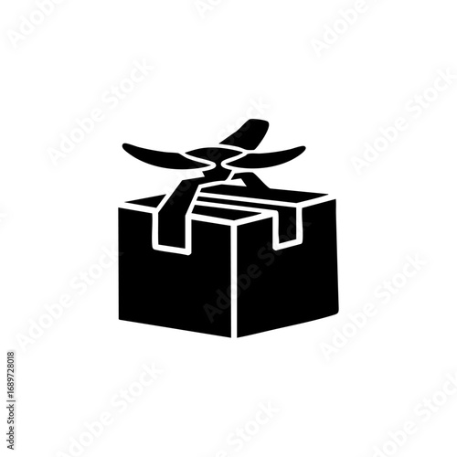 Surprise gift box with ribbon bow, perfect for celebrations and special occasions.