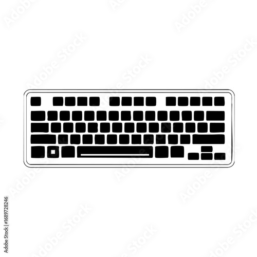 Sleek modern black keyboard design for digital creation and tech innovation