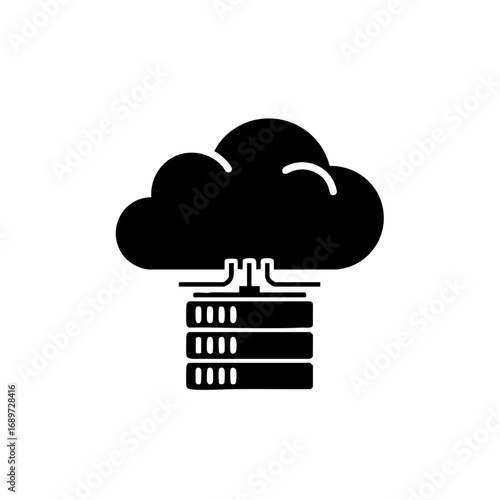 Secure cloud data storage icon symbolizing digital information access and modern technology solutions