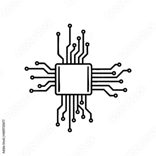 Modern microchip circuit board design symbolizing technological advancement and connectivity