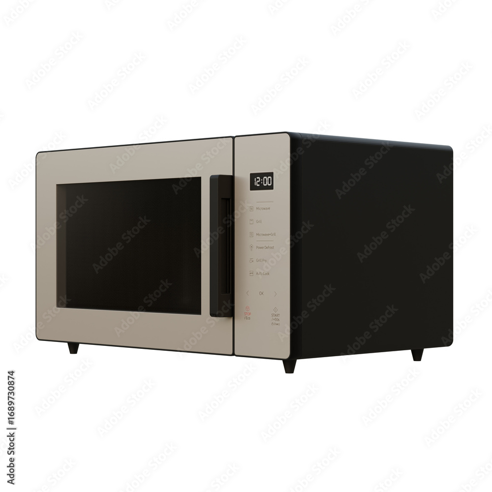 Fototapeta premium Microwave Right Side View 3D Render Illustration