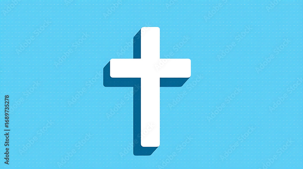 Obraz premium cross on blue background
