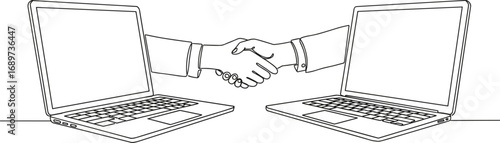 Mobile phone with text message vector illustration showing a business deal handshake between two people