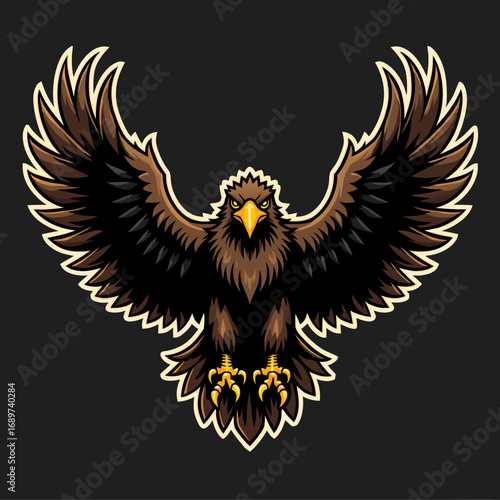 Eagle Spread Mascot Logo
