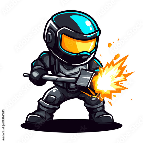 Space Soldier Mascot Logo
