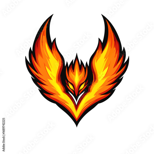 Phoenix Flame Mascot Logo

