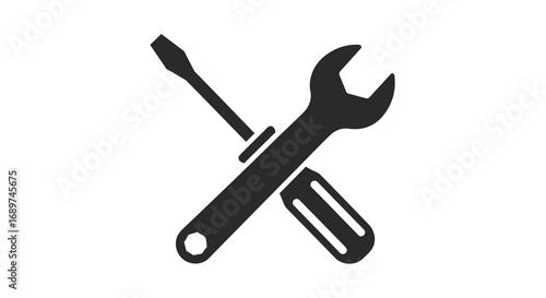Vector illustration of screwdriver and wrench