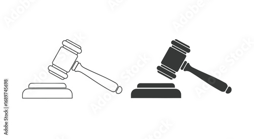 Vector illustration of gavel and sound block icon