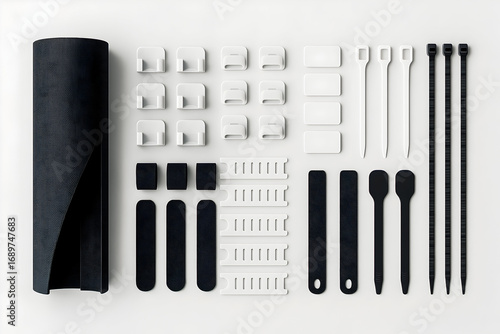 Cable Management & Cord Organizer Kit (Flat Lay)