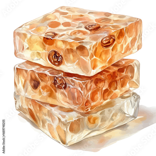 Halva, watercolor illustration vector, isolated on a white background.