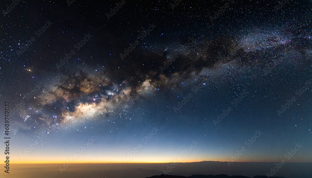 Fototapeta premium Stargazing Event, Milky Way Galaxy, Mountain Peak, Photography, Night Sky, Landscape, Beauty