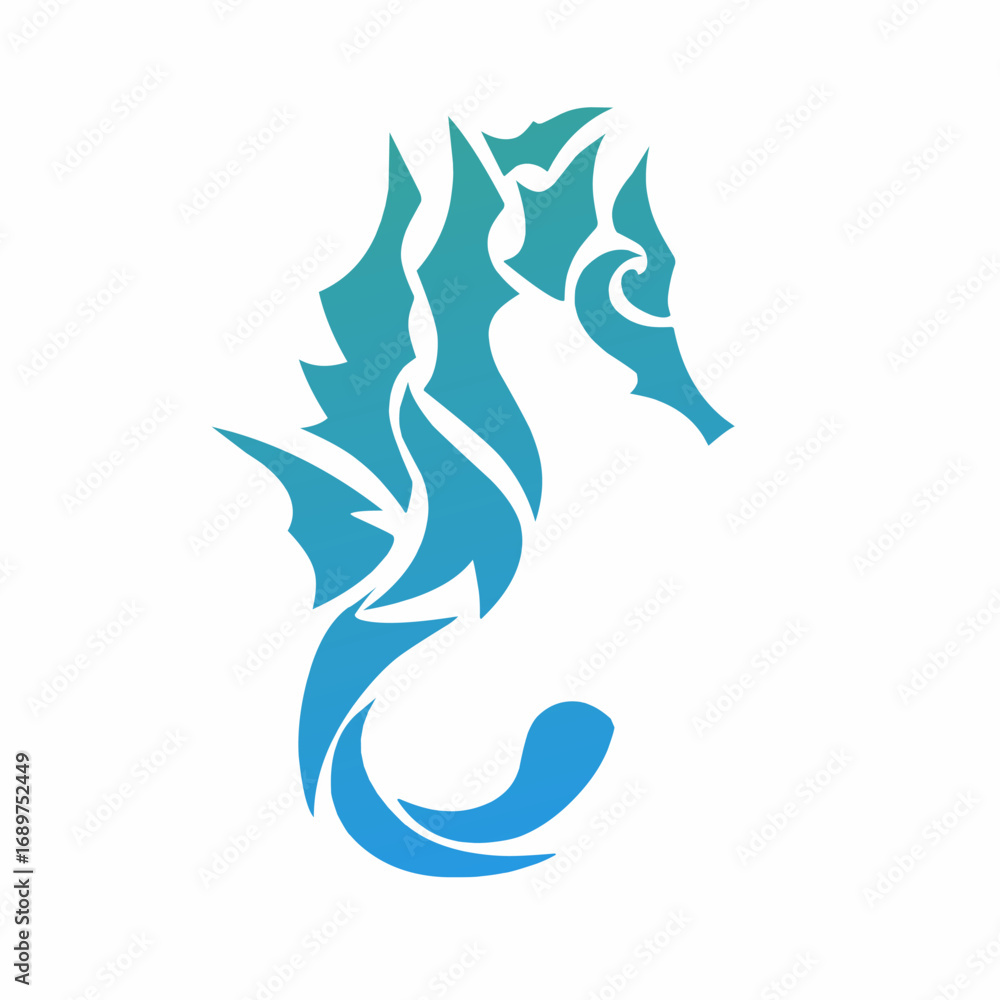 Fototapeta premium Abstract Seahorse Silhouette Vector Illustration