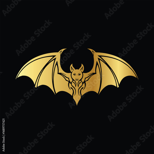 Stylized golden bat emblem with spread wings.