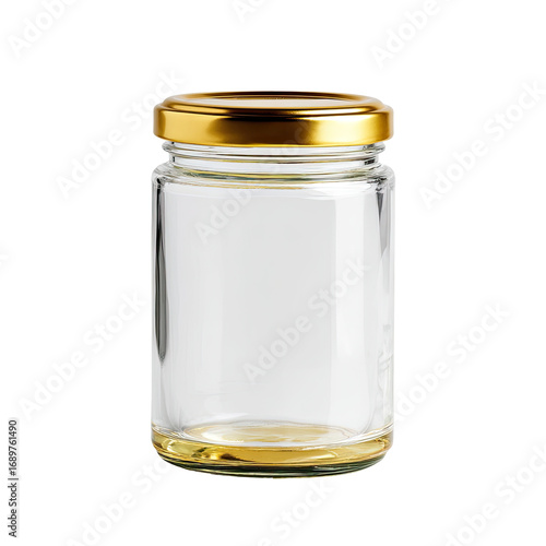 Clear glass jar with gold lid (2)
