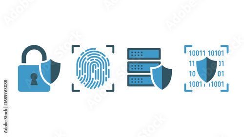 Secure your data with advanced cybersecurity protection fingerprint scanning data encryption and server protection