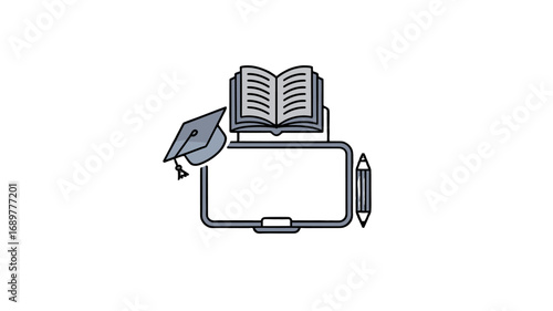 Online education, concept of digital learning.