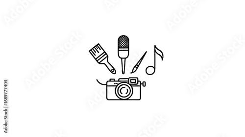 A Collection of Art Supplies and Photography Tools.