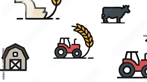 Farm Icons: A colorful collection of farming elements.