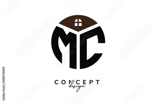 MC Creative Real Estate Monogram Logo Concept Design in Circle Shape