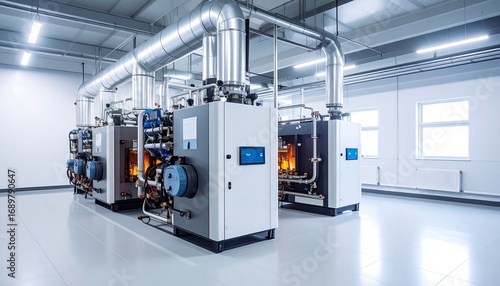 Industrial heating equipment in a modern facility