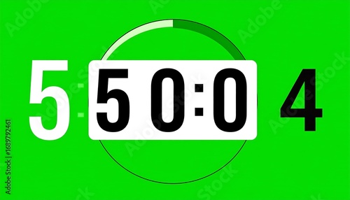 Countdown timer displaying 5 minutes 50 seconds 4