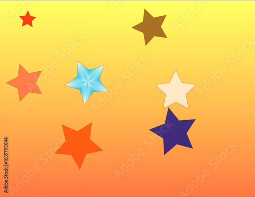 Set of 8 colorful star icons vector