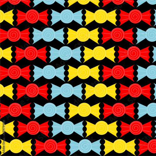 padrão bombons azul, vermelho e amarelo