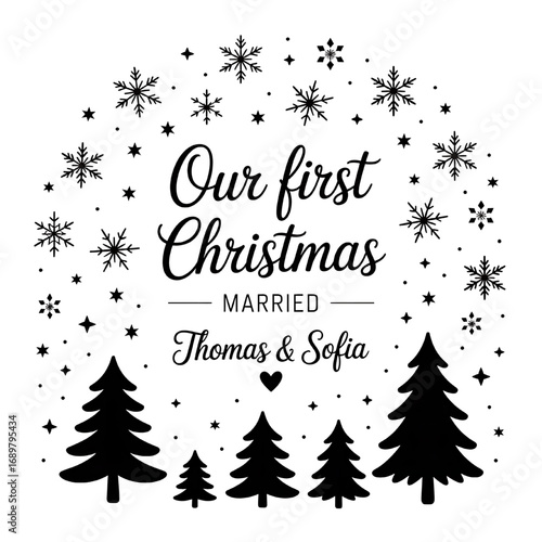 christmas tree with snowflakes