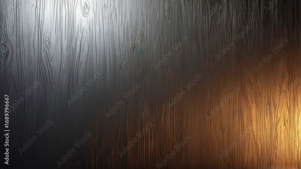 Fototapeta premium Abstract geometric wooden surface with glowing warm reflections