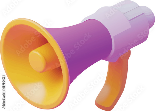 Colorful Megaphone with Purple and Yellow Tones bullhorn