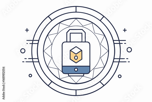 Cold storage hardware vault tiny geometric secure icon