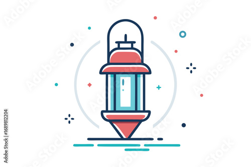 Eco battery lantern winter lighting sustainable energy icon  