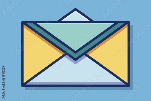 Envelope mail icon triangular flap geometric style
