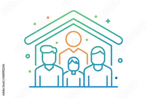 Family together eco friendly house roof shelter