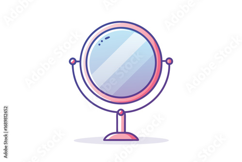 Round vanity mirror elegant small stand modern design  