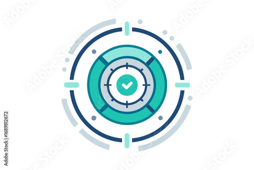 Safe vault icon circular geometric secure strong vault  