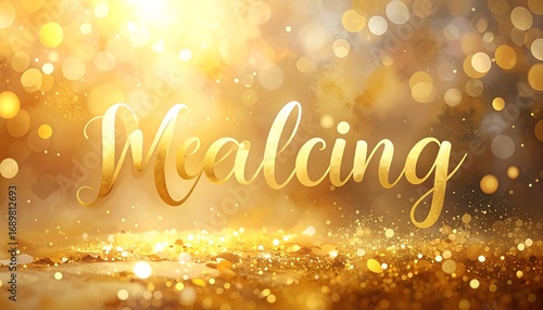 Golden festive background with word 