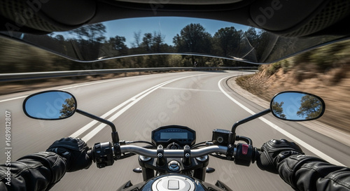 Fast Motorcycle Ride Through Winding Road Scenic Countryside Adventure