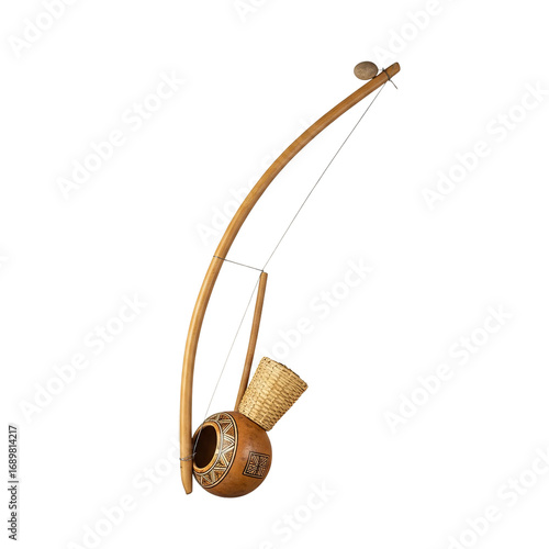 Artisan crafted berimbau musical instrument evoking Brazilian culture and rhythmic energy for vibrant performances