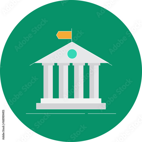 Vector bank building icon modern architecture financial institution scalable illustration vector
