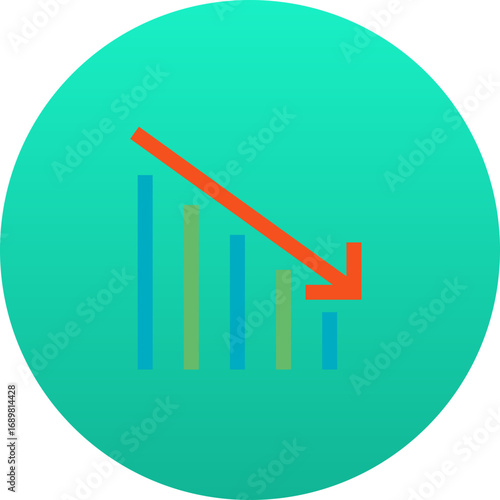 Bank crisis downturn decline graph vector illustration scalable financial risk icon vector