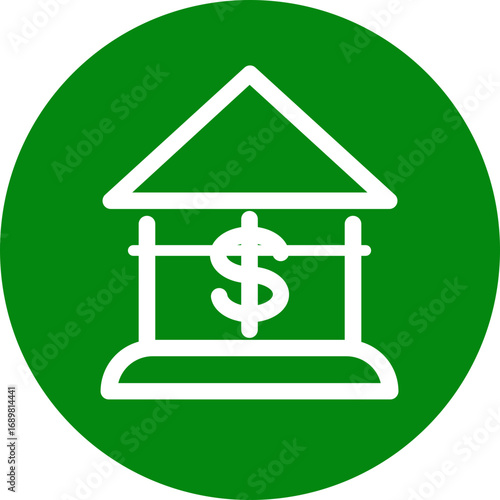 Modern bank building icon with dollar symbol for financial services and business vector illustration vector