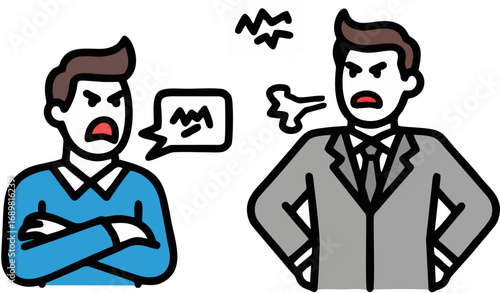 Man Speaking To Media Protest Illustration
