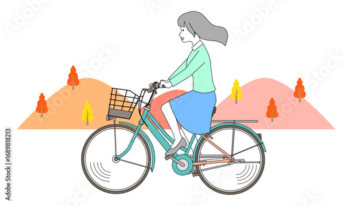 自転車に乗る女性