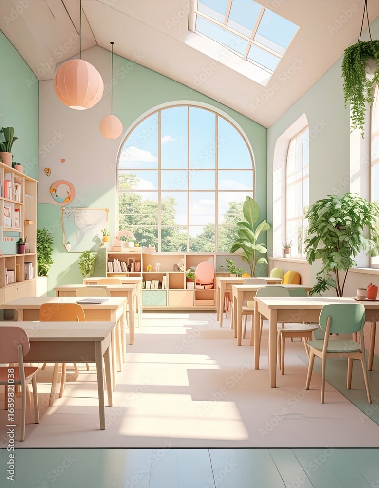 Obraz premium Modern Educational Environment with Natural Lighting