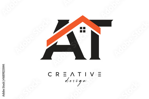 AT Creative Real Estate Architecture Monogram and Home Logo